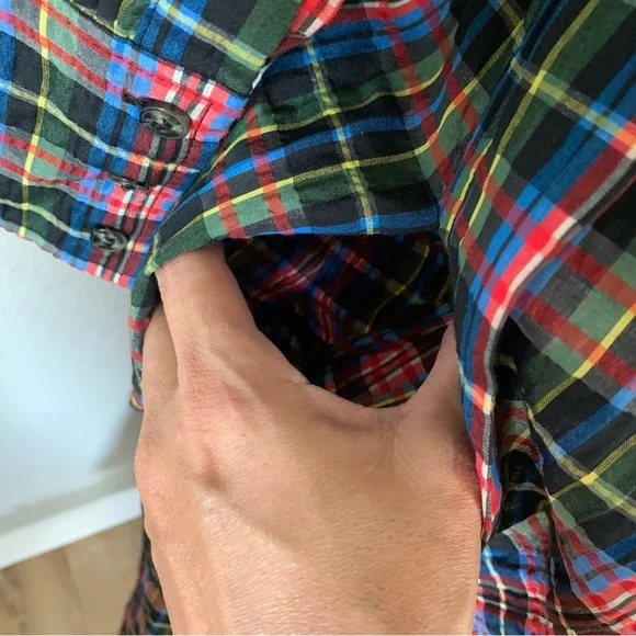 Sold! Gianni seersucker plaid smocked dress - Picture 9 of 16